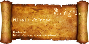 Mihaiu Örzse névjegykártya